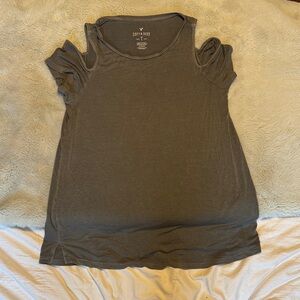 American Eagle Women's Cold Shoulder Top - Gray